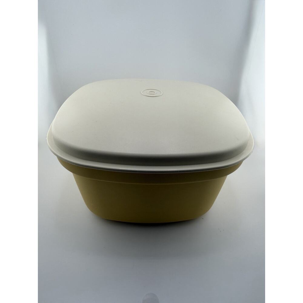 Vtg Tupperware Microwave Steamer Harvest Gold